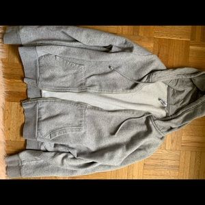 grey zip up jacket
